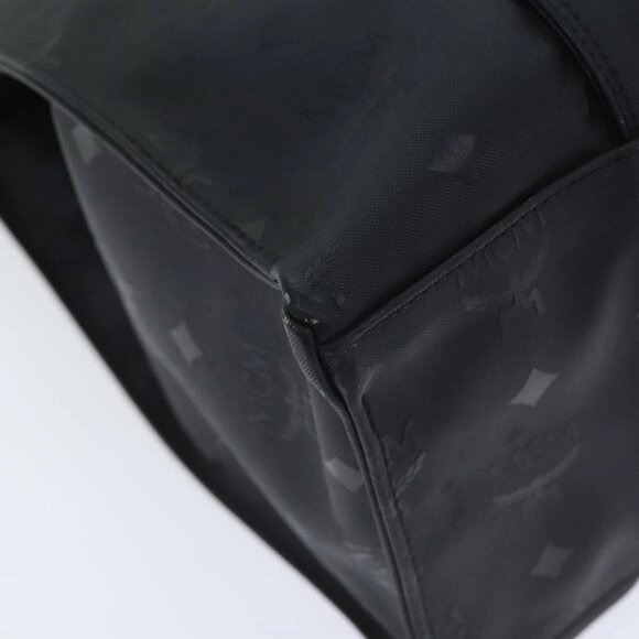 MCM Vicetos Logogram Tote Bag PVC Black Auth 88208 - Picture 4 of 16